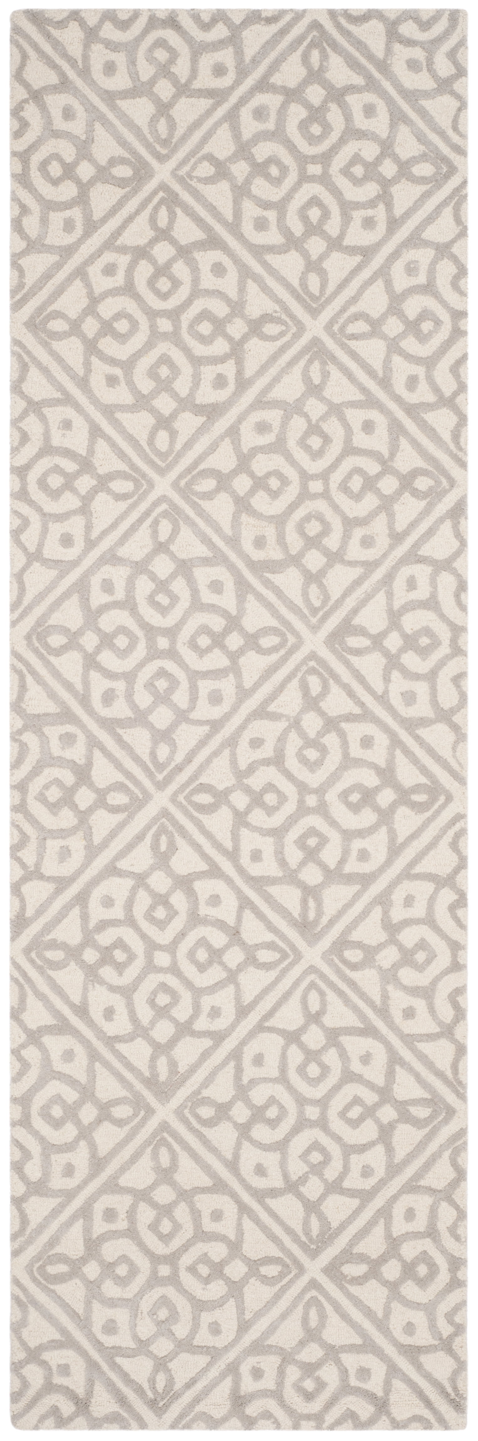 SAFAVIEH Cambridge Mirko Geometric Wool Runner Rug, Ivory/Gray, 2'6" x 8'