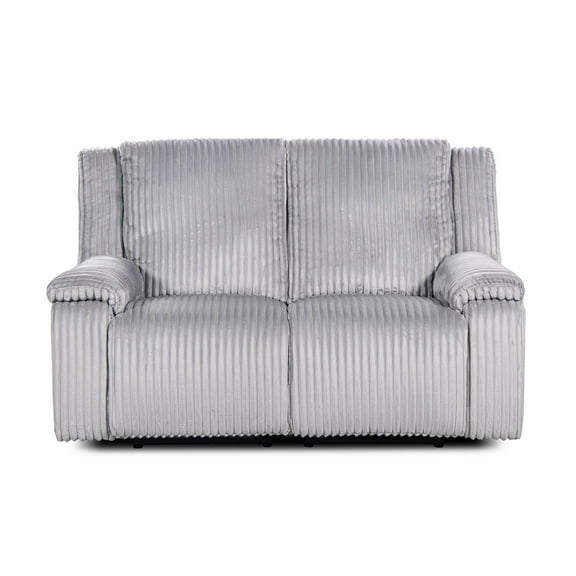 Jennifer Taylor Home Devon 62" 2-Power Motion Loveseat Sofa Moon Gray Corduroy