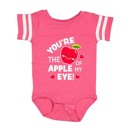 

Inktastic Youre the Apple of My Eye Valentine Pun with Cute Apple Gift Baby Boy or Baby Girl Bodysuit