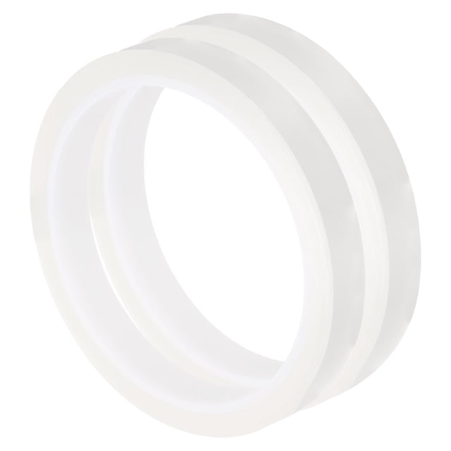 2 Rolls Transparent 0.5 Inch x 36 Yards PET Film Electrical Tape 12mm x 33m