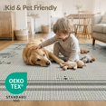 thumbnail image 4 of ODIKA 6'x9' Washable Area Rug Checkered Diamond Dot With Modern Interlocking Striped Accents for Queen Size Bedroom, Under Bed, Master Suite, Easy Care, Non-Shedding, 4 of 7