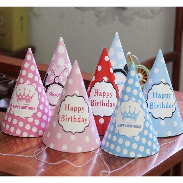 Suministros de cumpleaños Nuevos sombreros de cumpleaños para niños Artículos de fiesta Coloridos sombreros triangulares creativos rojos (MZ-060) LingWen 9024715178213