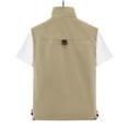 thumbnail image 3 of Men's Thin Stand Collar Vest Lightweight Outdoor Work Cargo Jacket Multi-bag Sleeveless Outwear, 3 of 3