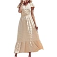 thumbnail image 1 of Pisexur Robe à Manches Courtes à Col en V Robe à Manches Courtes pour Femme Couleur Unie Robe à Manches Courtes à Col en V Robe pour Femmes, 1 of 5