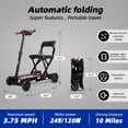 thumbnail image 2 of Xspracer Auto Fold 43 Lbs Lightweight Mobility Scooter, 275LBS Capacity, 10-Mile Range & LED Headlight Red, 2 of 6