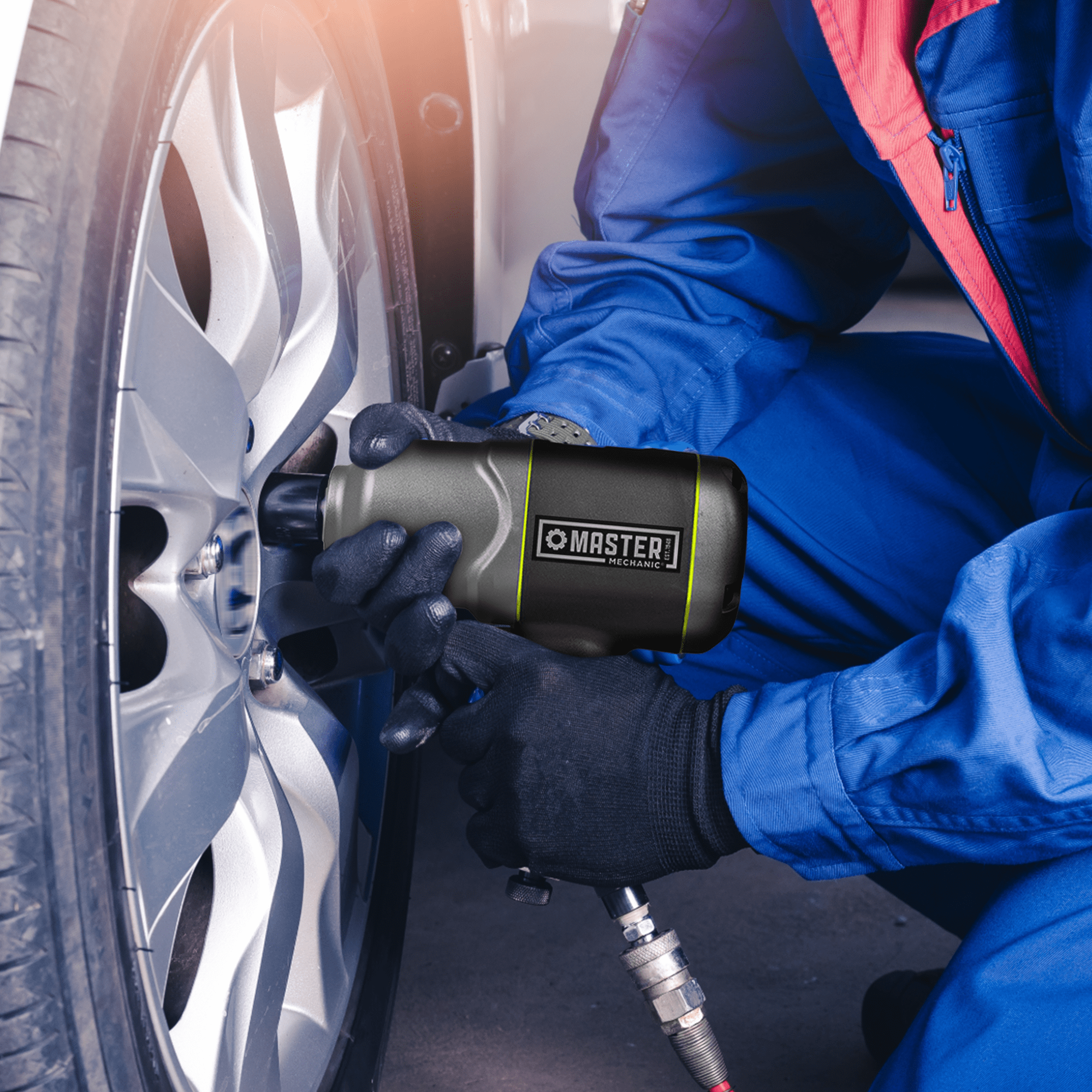 Master Mechanic 4.6 CFM 90 PSI 1/2 Inch Pneumatic Impact Wrench with Grip
