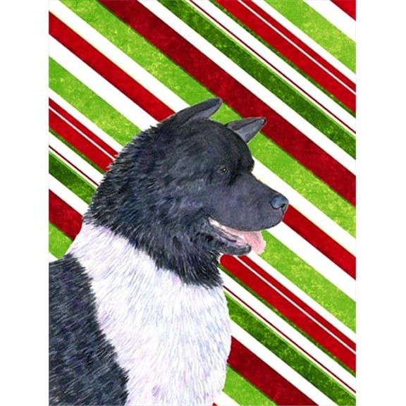 11 x 15 In. Akita Candy Cane Holiday Christmas Flag, Garden Size