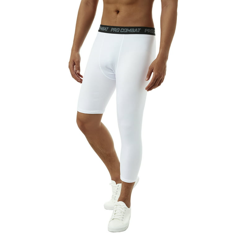 Men Compression Capri Pant Gym Running 3/4 Tights Quick Dry
