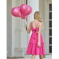 thumbnail image 4 of Oudiya Girls Spaghetti Strap Tie Back Dress Ruffle Hem Summer Beach Casual Sundress with Pockets, 6-14Y, 4 of 6