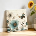thumbnail image 3 of Canvas Wall Art Vintage Tulip Canvas Art Print Butterfly Flower Pictures Wall Decor for Living Room Bedroom Artwork Decorations Stretched Framed Ready to Hang 8"x8", 3 of 9