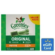 GREENIES Original Petite Size Dental Dog Treats with Free $15 Gift Card!