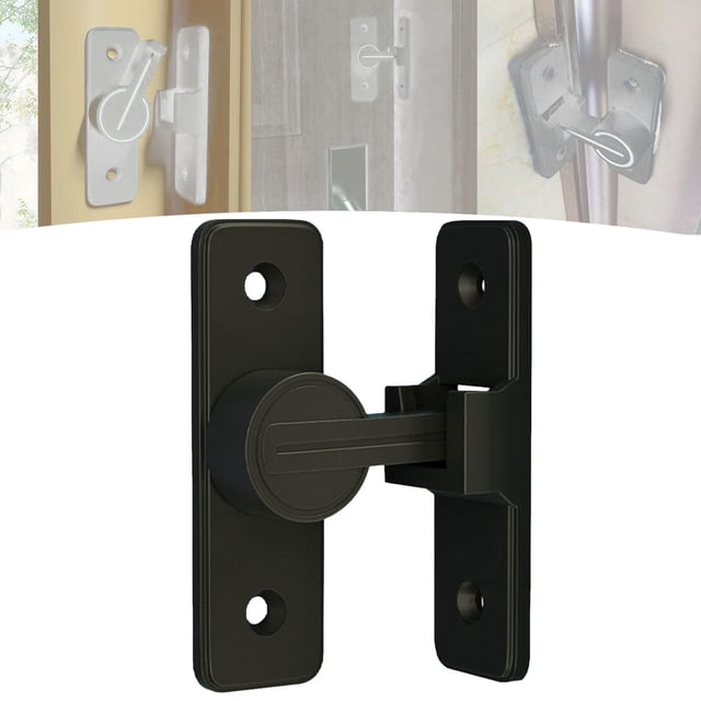 Pestillo de cerradura de puerta de Granero, cerradura de puerta de seguridad para el hogar, pestillo de puerta duradero, Perno de puerta Interior para Negro de .