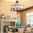 thumbnail image 6 of FINE MAKER 6 Lights Industrial Round Crystal Chandelier Rustic Pendant Flush Mount Ceiling Light Fixture for Dining Room Farmhouse Island, 6 of 11