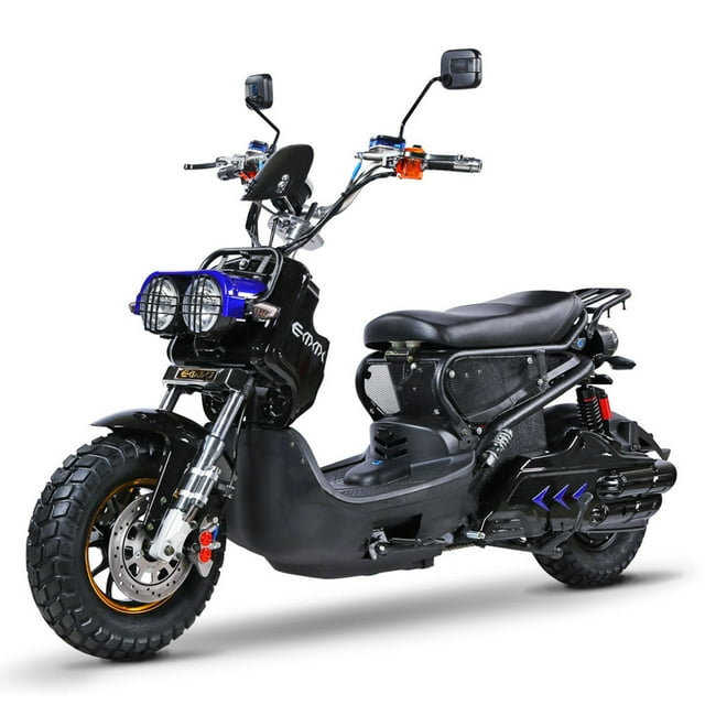 EMMO Monster eBike - Electric Moped Scooter - 72V - 70km Range - QS Motor - Blue - Removable Battery