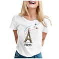 thumbnail image 1 of TINZ T-Shirt pour Femmes Été Manches Courtes Col Rond Motif Haut Décontracté Chemises de Football pour Femmes T-Shirt Manches Courtes, 1 of 4