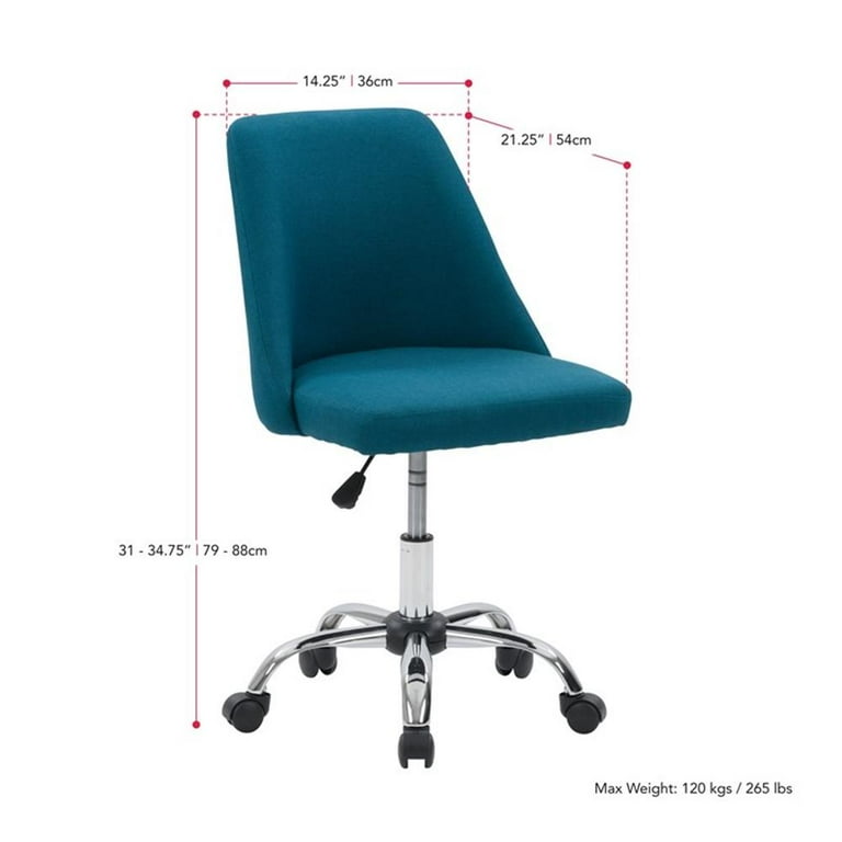 CorLiving Marlowe Fabric Upholstered Armless Task Chair in Dark