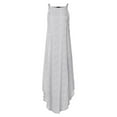 thumbnail image 3 of Henpk Summer Dresses for Women Striped T Shirt Dress Casual Midi Dress Short Sleeve Sundress with Pockets Summer Striped Asymmetric Sundress Strap Long Bohemian Dress White XXXL, 3 of 5