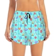thumbnail image 2 of Honeii Sea animals print a double-layered women's running short, ideal for gym, tennis, and various activities, complete with a practical pocket-XX-Large, 2 of 7