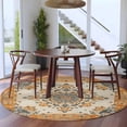 thumbnail image 4 of 7ft Round Rug Burnt Orange Boho Area Rugs for Living Room Bedroom Washable Non Slip Circle Rug Low Pile Soft Southwestern Ethnic Geometric Indoor Floor Carpet for Kitchen Entryway Office Dining Room, 4 of 9