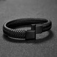 thumbnail image 2 of Hip-Hop Braided Leather Charm Bracelet for Men and Boys With Stainless Steel Clasp, 2 of 28