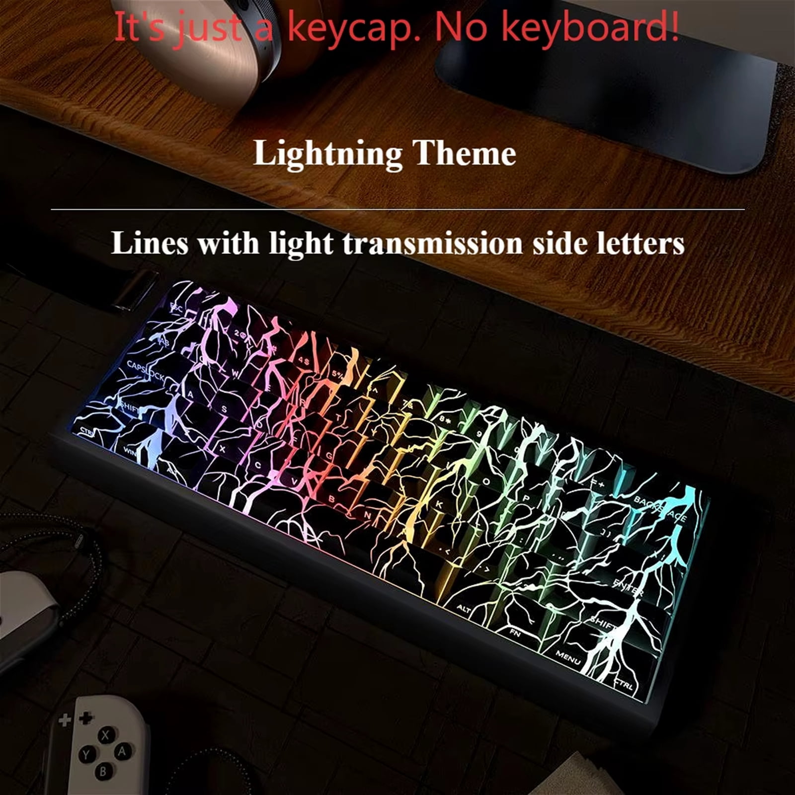 64/74Key Keycaps Customs Keycap Set Side Print Backlit Key Keycaps for 60 61 63 64 65 67 68 Mechanical Keyboards