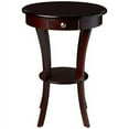 thumbnail image 1 of Frenchi Furniture Table Ronde en Bois avec Tiroir et Étagère, Espresso, 1 of 5
