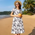 thumbnail image 4 of Rateoe Bird Pattern Women’s Short Sleeve Dress – Casual Elegant Summer A-Line Dress for Everyday Wear, 4 of 6