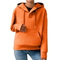 thumbnail image 6 of VISALY Hoodies Pullover Drawstring Sweatshirt Women's Fashion Clothes for Every Occasion Cotton Linen Cardigan Summer Chic Oversized Sweatshirt Waffle Sweater Fall Sweatshirt Orange Xxl, 6 of 9
