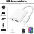 thumbnail image 2 of USB Camera Adapter  USB Female OTG Adapter Compatible with iPhone/iPad  Portable USB Adapter for iPhone with Charging Port  No App Plug and Play (White), 2 of 7