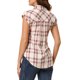 thumbnail image 3 of CAMISA DE BOTONES DE CUADROS CON CUELLO PUNTO Y MANGAS CORTAS PARA MUJERES INSPIRAR CHIC ROJO-BLANCO, 3 of 7