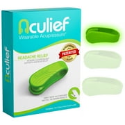 Aculief 1-Pack Wearable Natural Acupressure Support for Relaxation, Headache, Migraine, Stress Alleviation & Tension Relief, Soothes Muscle Pain Simple & Effective (X-Small/Green)