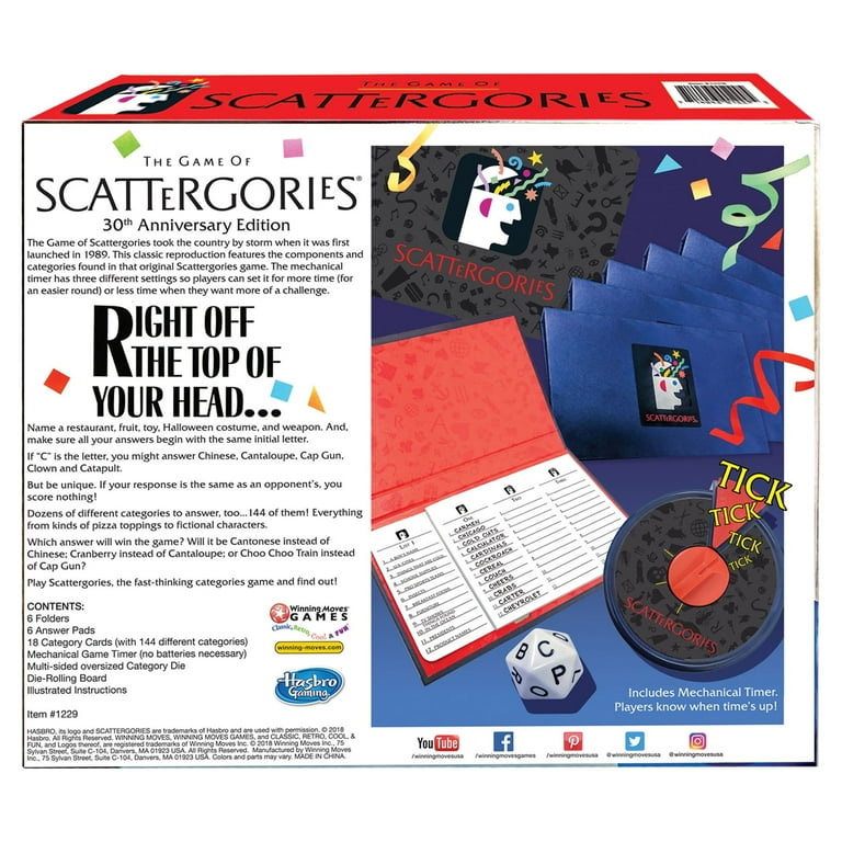 Scattergories 30th Anniversary Edition Scattergories 30th Anniversary Edition
