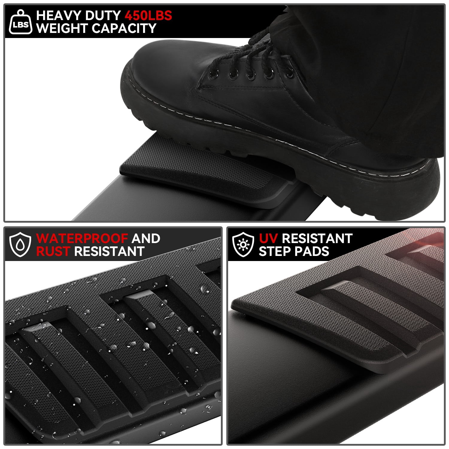 DNA Motoring for 19-24 Ram 1500 Crew Cab 6" Side Step Nerf Bars Running Boards