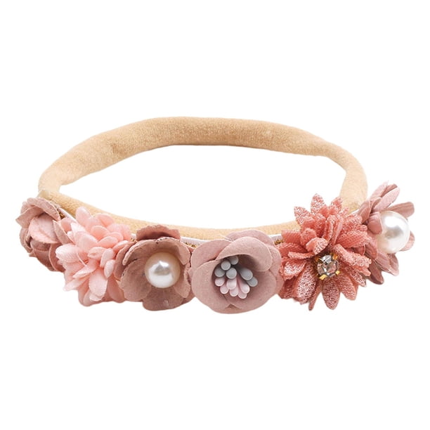 Banda para La Cabeza Floral CUTICAT Turbante Suave Banda Elástica para El Cabello con Flores para Recién Nacido Infantil Carnav Estilo D