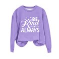 thumbnail image 2 of Qiopertar Mode Femmes Décontracté Manches Longues Imprimé Col Rond Chandail en Molleton Sans Capuche Blouse Offres de la Semaine Liquidation Moins de 5$ jusqu'à 90 % de Réduction, 2 of 3