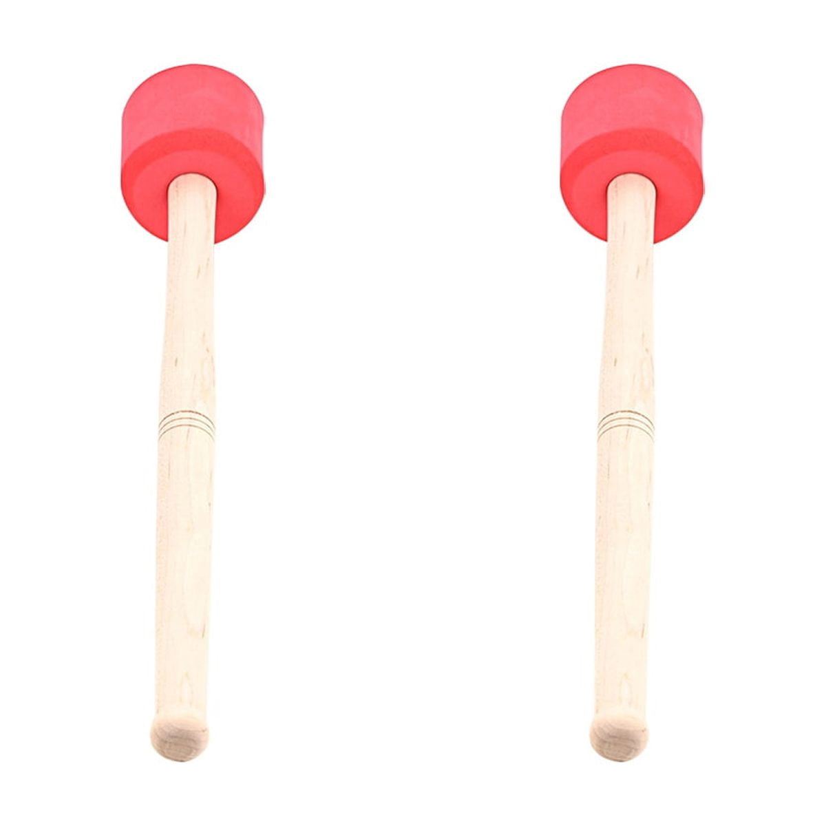 Hemoton 2-Pack Wooden Drum Mallets for Percussion Instruments, Bass Drumsticks Set with Wood Handles
