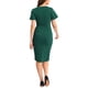 thumbnail image 3 of Vestido Midi Envoltura Casual de Trabajo para Mujeres INSPIRE CHIC Verde XS, 3 of 5