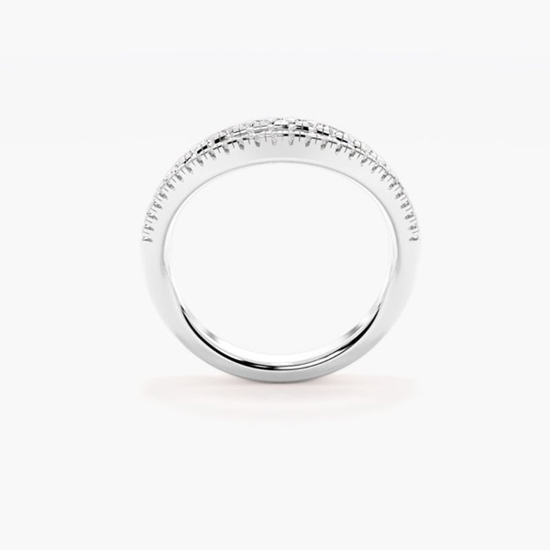 14k White Gold Plated Round Moissanite Cluster Engagement Ring Wedding Promise Ring for Women