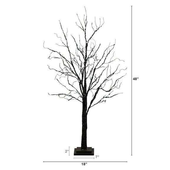 Nearly Natural 4ft. Pre-Lit Halloween Black Twig Artificial Tree with 180 LED Lights
