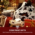 thumbnail image 6 of Blunique Electric Heated Blanket Full Size, Flannel & Sherpa, 10 Heat Levels 4 Time Settings, Giftable Home Decor Blanket, Cow Print White 72"x84", 6 of 9
