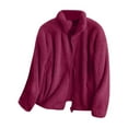 thumbnail image 4 of UngA Hoodies for Women Heavyweight Fleece Sweatshirt Zip Up Thick Sherpa Lined Hooded Jacket Fleece Jackets For Women Red,XL, 4 of 4