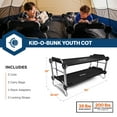 thumbnail image 6 of Disc-O-Bed Youth Double Cot Kid-O-Bunk w/ 200 Pound Capacity & Carry Bags, Black, 6 of 9