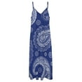 thumbnail image 4 of White Paisley Pattern Blue Background Sleeveless Dress Women's Luxury Party Dress Birthday Dresses for Women, 4 of 7