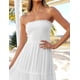 thumbnail image 4 of Vestido ZESICA de mujer 2025 de verano bohemio, sin tirantes, blanco, talla S, 4 of 9