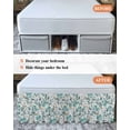 thumbnail image 7 of Teal Paisley Floral Wrap Around Bed Skirts for King Bed 18" Drop, Bed Skirt with Adjustable Elastic Belt Dust Ruffle Bed Valance for Bedroom Hotel Luxury Boho Ethnic Tribe Traditional Bed Frame Cover, 7 of 7