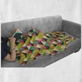 thumbnail image 6 of Geometric Soft Flannel Fleece Blanket, Retro Hipster Pattern with Mosaic Tiles in Triangular Form Colorful Illustration, Cozy Plush for Indoor and Outdoor Use, 50" x 70", Multicolor, by Ambesonne, 6 of 6