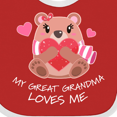 thumbnail image 4 of Inktastic My Great Grandma Loves Me Bear and Hearts Boys or Girls Baby Bib, 4 of 4