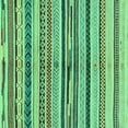thumbnail image 1 of Ahgly Company Machine Washable Indoor Square Abstract Turquoise Blue Modern Area Rugs, 7' Square, 1 of 4