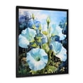 thumbnail image 2 of Designart "Dewy Blooms of Blue Morning Glory III" Floral Framed Wall Art - Traditional Blue Morning Glory Living Room Framed Canvas Art, 2 of 6