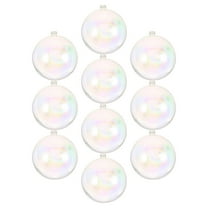 Masteelf 10pcs Clear Plastic Christmas Ornaments Iridescent DIY Fillable Baubles for Xmas Tree Party Wedding Home Decorations Shatterproof Hanging Ornaments